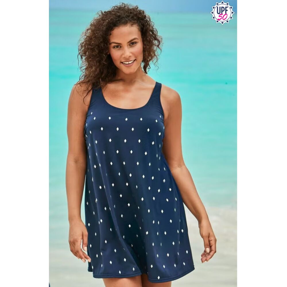 Swim 365 Studded Trapeze Swim Dress, Sz 20